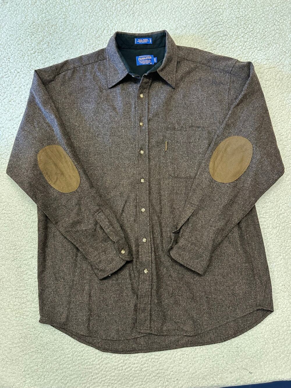 Pendleton Mens Long Sleeve Button Down Wool Shirt Size XL Long